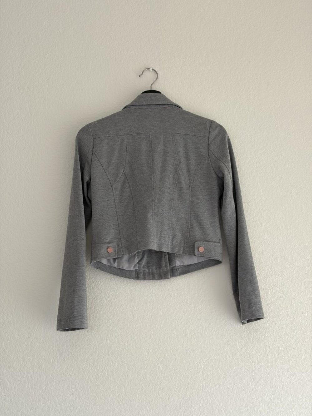 Thread & Supply Moto Jacket Gray Asymmetrical Zip - Picture 2 of 3
